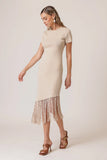 Soft Sand Fringe Dress