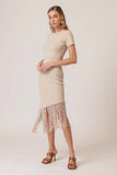 Soft Sand Fringe Dress