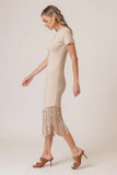 Soft Sand Fringe Dress
