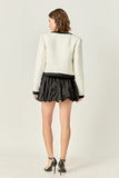 White and Black Tweed Jacket