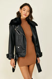 black leather jacket