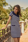 Navy Striped Mini Dress
