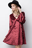 Rock Burgundy Velvet Dress