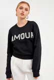 black sweatshirt