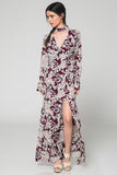 Napa Maxi Floral Choker Burgundy Honey Punch Dress 