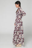 Napa Maxi Floral Choker Burgundy Honey Punch Dress 