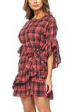 Checkers Wrap Dress